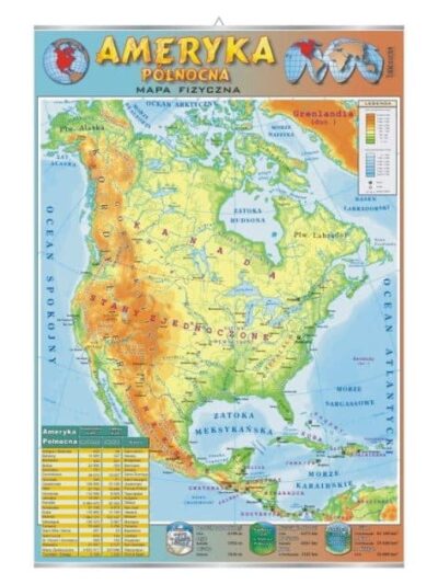 Ameryka Północna mapa V Ameryki plansza plakat