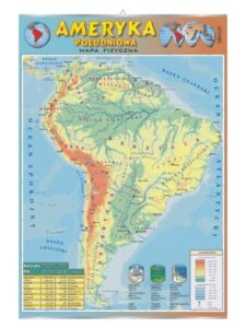 Afryka mapa V fizyczna plansza plakat