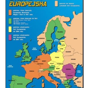Mapa Unii Europejskiej UE plansza plakat