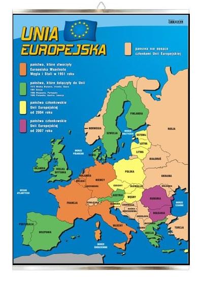 Mapa Unii Europejskiej UE plansza plakat