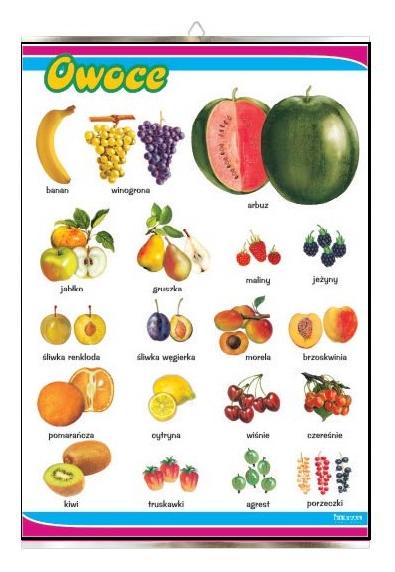 Owoce dla dziecka plansza plakat