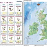 DUO The tenses active voice / The British Isles Physical - mapa ścienna i plansza gramatyczna