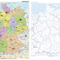 DUO Deutschland politisch / stumm - dwustronna mapa ścienna w języku niemieckim