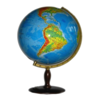 Globus 420 mm Fizyczny Drewniana Podstawa