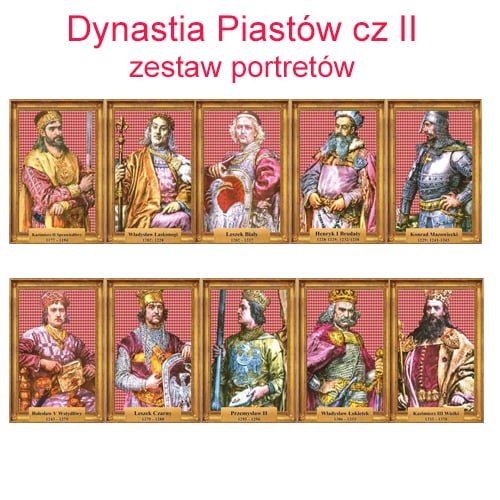 Zestaw portretów Dynastia Piastów