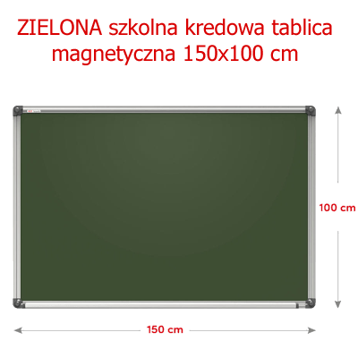 ZIELONA szkolna kredowa tablica magnetyczna 150x100 cm